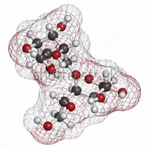 Мальтит (мальтитол) химическая структура 3d Мальтит (мальтитол) химическая структура 3d